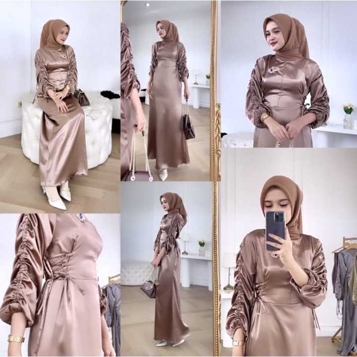 Bridesmaid dress hot sale satin hijab