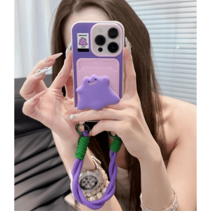 Small Size in Purple Monster for Apple 15promax Phone Case Huawei Mate60pro New Arrival Pura70 Cross Body Lanyard Opporeno12 All-Inclusive Vivos19/18 Bracket Honor 200 Female