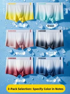 JIAZINI | Ice Silk Briefs Mens Summer Thin Antibacterial Breathable 2025 New Seamless Male Style Boxer Shorts Flat Angle Youth Underwear