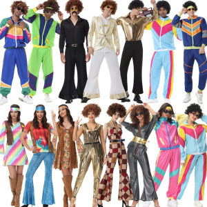 Halloween Costume 780 Retro Disco Costume Bar Masquerade Cos Hippies Clothes Presley Performance Costume