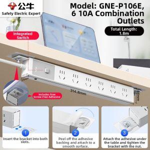 Bull | Bull PDU Gaming Socket USB Computer Office Desktop Extension Board Line Board Lightning Overload Protection 231