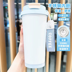 Large Capacity Stainless Steel Butterfly Flower Insulated Mug Portable Coffee Cup for Car Travel Students without Straw