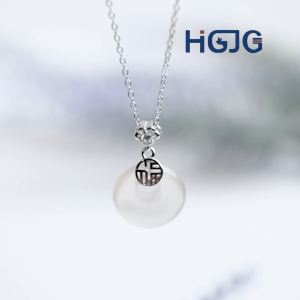 Dây Chuyền Nữ Bạc 925 HGJG Mặt Đá Mã Não Thiết Kế Chữ Phúc May Mắn Bình An Sang Trọng Cho Người Đeo