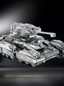 Titanium Alloy Tank Model Scorpion Tigershark-Design T34 Armored Car 3D Metal Stereoscopic Assembly Toy for Teens and Adults