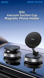 ROCK QS6 Vacuum Suction Cup Magnetic Phone Holder for iPhone/ Samsung/ Oppo/ VIvo/ Xiaomi/ Pixel