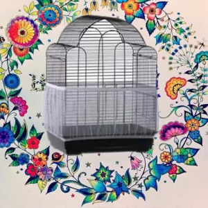 Universal Bird Cage Cover Adjustable Nylon Mesh Birdcage Cover Airy Mesh Parrot Bird Cage Net