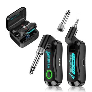 2.4GHz Wireless Guitar System (4 Channels),Rechargeable Transceiver with Magnetic Charger For Guitar Bass