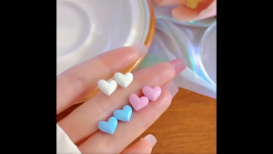 Pink & Blue Heart Stud Earrings | Chic Small Design Sweet & Stylish Everyday Jewelry for Girls