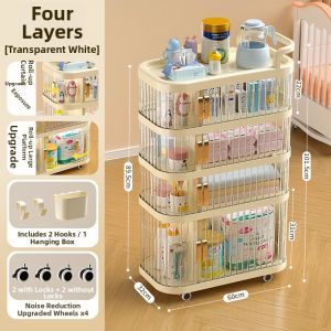 Multi-functional Floor Multi-layer Sliding Door Mobile Cabinet