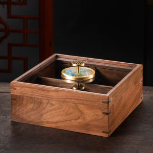 Walnut Wood Dry Fruit Box Home Living Room New Year Snacks Candy Storage Fruit Dish Traditional Chinese Style Handmade Kitchenware