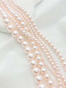 Imitation Schmitts Pearl Light Pink Crystal round Glass Through-hole Beads 294 DIY Bracelet Necklace Jewelry Material Loose Beads