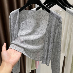 Summer Thin Breathable Floral Knitted Cardigan Womens Shawl Strap Vest Top Overalls Short Mesh Knittedwear Korean Style