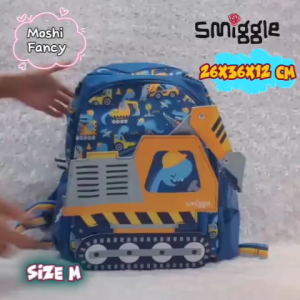 Tas Ransel Mobil Kontruksi/ Tas Gendong Sekolah Anak Laki-Laki Boy / Backpack School Boy / Tas Sekolah Anak Laki-Laki TK dan SD / Tas Car Truck Junior size M