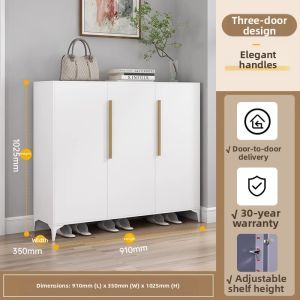 MOLORE | Spacious Entryway Storage Cabinet Steel Shoe Organizer