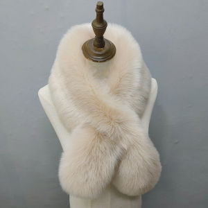 Thickened Autumn Winter Warm Fox Rabbit Fur Velvet Scarf Trendy Large Bowed Ladies Shawl Versatile Fur Collar Scarf Neck Warmer