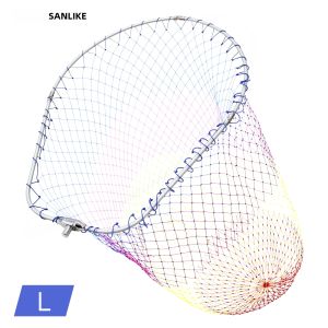 SANLIKE | Đầu Lưới Câu Hợp Kim Nhôm SANLIKE Với Khung Hình Bầu Dục Có Thể Gập Lại Lưới Nylon 12mm Dùng Cho Câu Cá Nước Ngọt Và Nước Mặn Nhiều Kích Cỡ.