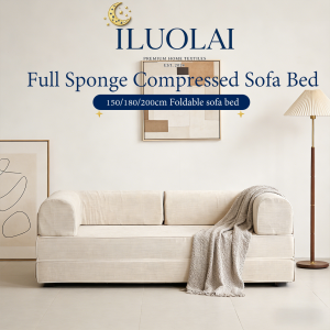 ILUOLAI Full Sponge Roll Pack Compressed Fabric Sofa Dual Purpose Foldable Sofa Bed with Handrail Sofa Set Applicable to Living Room Small Living Room Sizes 0.75/1.5/1.8/2M Velcro