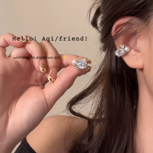 Ultra-Shiny Pearl Zirconia Earrings Womens Luxury No-Piercing Bone Clip-Ons Elegant Fashion Jewelry Ear Decorations