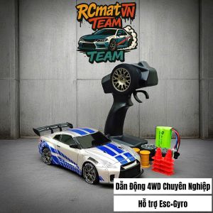 Xe Đua Điều Khiển Từ Xa Mini Drift 2026 GTR 1:24 có Servo gyro tốc độ 30km/h có điều tốc
