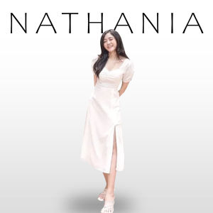 Nathania Dress Gaun Gereja Natal Maroon Elegan Baju Wanita Rayon Premium Impor Kasual Midi Cantik