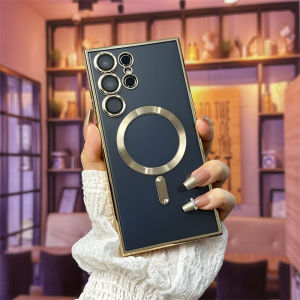 Ultra-Thin Magnetic Absorption Phone Case with Built-In Lens Film Transparent Protective Cover for Samsung S24ultra S25U GalaxyS23ultra