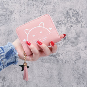 กระเป๋าสตางค์สั้นผู้หญิง 2025 กระเป๋าสตางค์ผ้าไนลอนลายแมวสุดน่ารัก กระเป๋าสตางค์แบบซิป กระเป๋าสตางค์แบบเรียบง่าย กระเป๋าสตางค์แบบใหม่