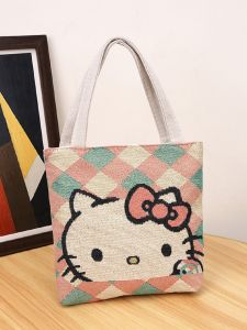 New Casual Canvas Embroidered Mini Handbag Small Bag for Shopping And Daily Use Commuter Work Storage Bag Soft Tote Bag