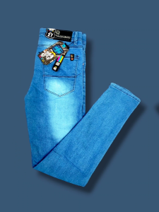 Celana Jeans Panjang Pria Stretch Reguler Biru Muda - twins.id