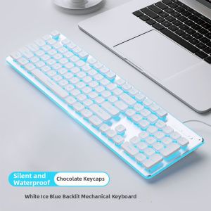 LEILIN | Silent Pink Mechanical Feeling Keyboard Mouse Set