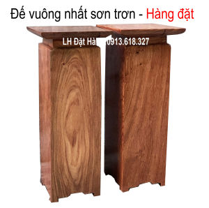 Đế Nhất sơn vuông gỗ hươngnhất sơn trơn để bát hươngcao 9cm