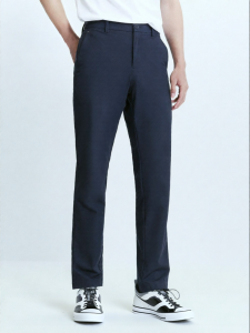 Spring Business Casual Men Pants Slim Straight Blue