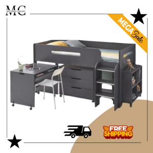 🔥 SALE 【LOCAL SELLER】 4 IN 1 LOFT BED Single Loft Bed Set + Writing Table + Drawer + Bookshelf