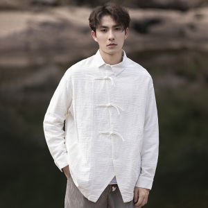 Duolou New Chinese Tang Suit Chinese Style Chinese Knot Button Top Chinese Fad Outwear Original Zhongshan Suit Jacket Loose Mens Top