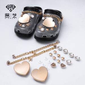 Crocs Jibbitz Charms Shoes Accessories DIY Shoes Buckle Heart Crystal Diamond Decorative Clogs Chain for Crocs