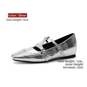 MIFEI | Inner Height Increasing Silver Small Shoes