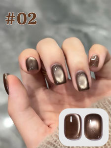 1pcs ZH Boil New Tea Cat Eye Gel Nail Polish 2025 Advanced Whitening Maillard Golden Brown Whitening Glass Bead Nail Gel