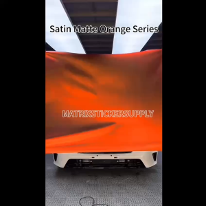 SATIN MATTE CAR ORANGE CAR STICKER(152CM-Custom)pelekat full body wrapping Stickers stiker kereta kelabu vinyl wrap film