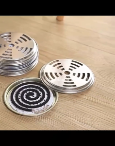 Mosquito Coil Ash Tray With Lid Household Mosquito Coil Rack with Cover for Fire Prevention Plate