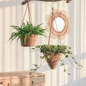 Nordic Style Hanging Basket Planter Rattan
