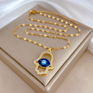 Women's Demon Eye Hamasa Hand Necklace: A Stylish & Trendy Choice