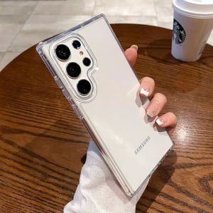 CrashStar Hard Transparent Clear Shockproof Phone Case For Samsung Galaxy S25 S24 S23 S22 Ultra S21 Plus + S21 FE A54 A34 A14 A73 A53 A33 A13 A04 A03 A03S A02S A72 A52 A32 5G A12 A21S A50 A30 A16 A06 A05S Simple Phone Casing Cover Hot Sale