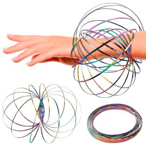 Vòng Tròn Lò Xo Năng Động Bằng Thép Không Gỉ Magic Fun Flow Đồ Chơi Giải Tỏa Căng Thẳng Vòng Màu Sắc Dành Cho Giải Trí Của Trẻ Em
