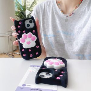 【Hot】Liquid Silicone Phone Case Innovative Telescopic Cat Claws Shape Holder with Bracelet For iPhone 12 13 14 15 16 Series