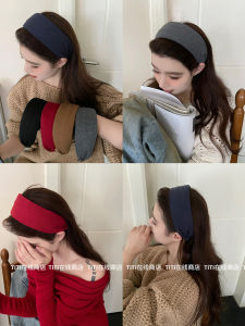 Wide Knitted Hairband Womens High Cranial Top Stripe Face Slimming Grey Colorful Combs for Long Hair Korean Style Fashion Accessories