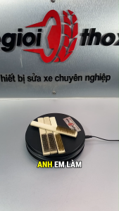 Bàn chải cán gỗ Sợi Đồng/Sợi Thép - Chà rỉ đánh bóng kim loại máy - Thế Giới Thợ Xe