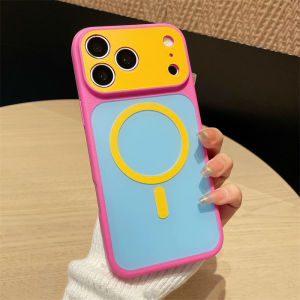 For Magsafe Candy Contrast Color Magnetic Wireless Charge Case For iPhone 18 17 Air 16 15 14 13 17 Pro Max Plus Shockproof Cover