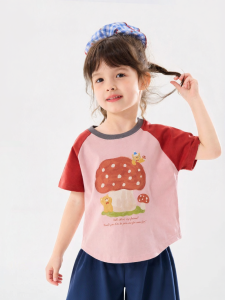 DUDUJIA | Áo Thun Tay Ngắn Cho Bé Gái 100% Cotton