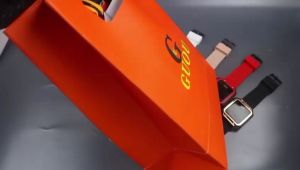 Paket Box Exclusive Small + Paper Bag / Jam Tangan Guou Digital Kotak VA-846NR / Jam Tangan Fashion Wanita Tali Rubber Diameter 38 cm