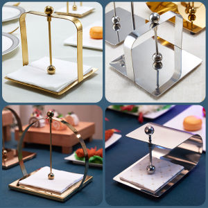 สไตล์นอร์ดิก INS แนวตั้งกระดาษเช็ดปากที่วางกระดาษทิชชู่สแตนเลสสี่เหลี่ยมหรูหราร้านอาหารห้องนั่งเล่นถาด