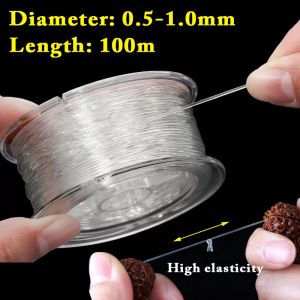 【Good Resilience Strong and Durable】100M Strong Elastic Crystal Beading Thread Cord Jewelry Making Necklace Bracelet DIY Beads String Stretchable Thickness 0.4-1mm